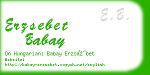 erzsebet babay business card